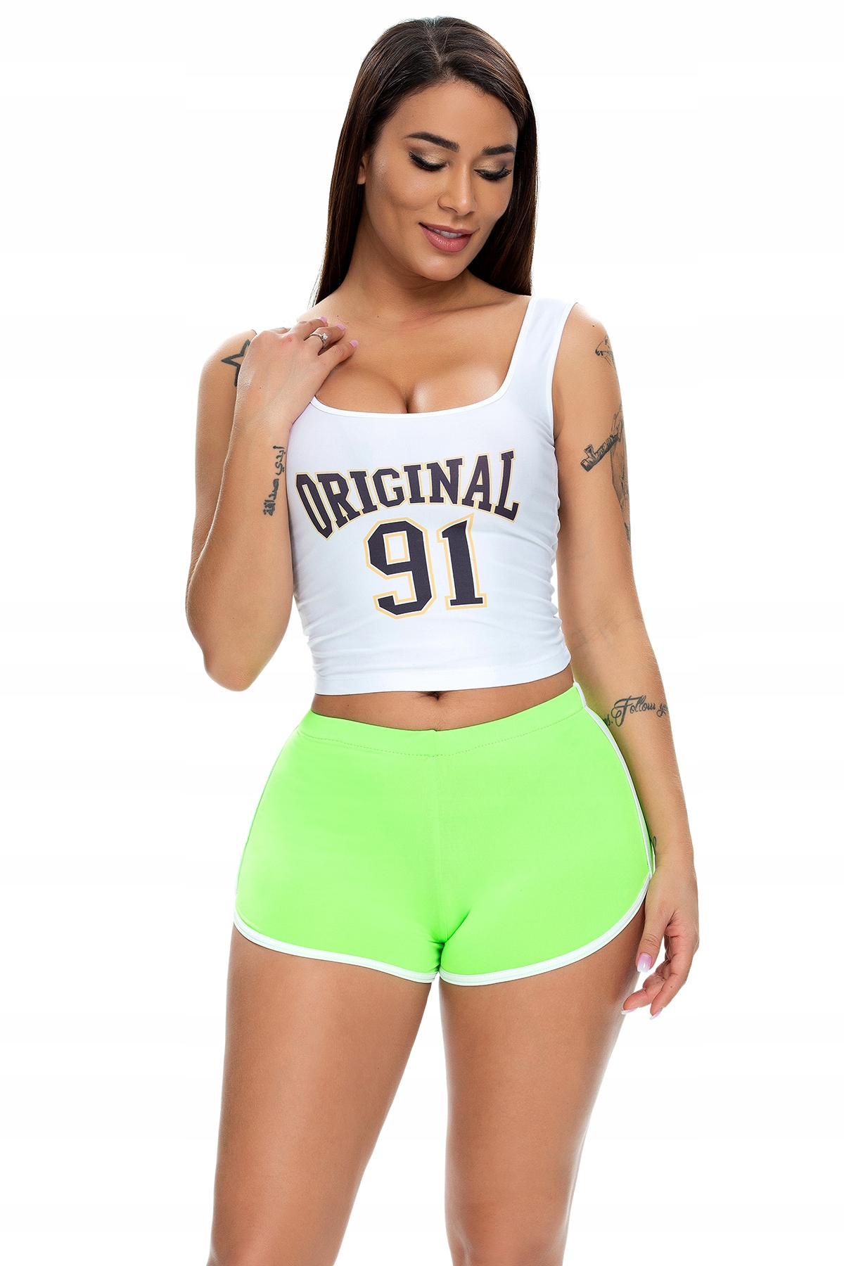 Szorty damskie sportowe wygodne spodenki zielone m - zdjęcie 3