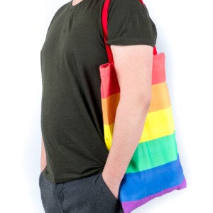 Torba torebka na zakupy bawełniana tęczowa tęcza pride lgbt duża xxl - miniatura 6