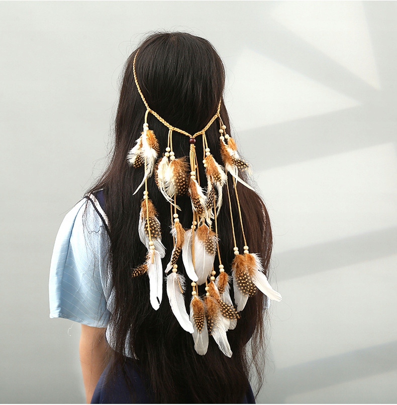 Pióropusz indiański opaska do włosów piórka a5 - obrazek 3