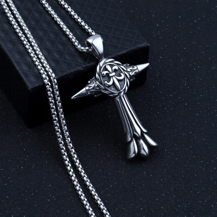 Naszyjnik srebrny łańcuszek krzyż hufiec 317 - obrazek 4