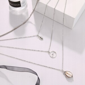 Naszyjnik choker celebrytka długa boho srebrny 27 - miniatura 4