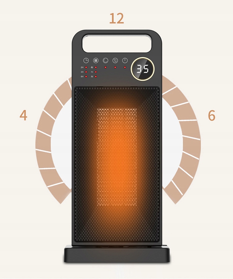 Grzejnik domowy obrotowy ceramiczny elektryczny termowentylator 2000w - zdjęcie 8