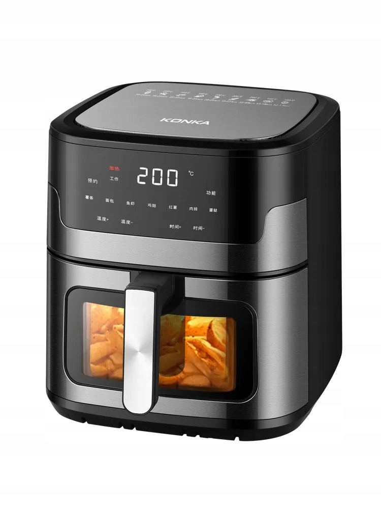 Frytkownica beztłuszczowa 5,5l 1500w duża air fryer piekarnik xl okno 60min