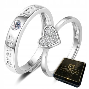 Srebrne obrączki ślubne stal para regulowane r.uni - miniatura 1