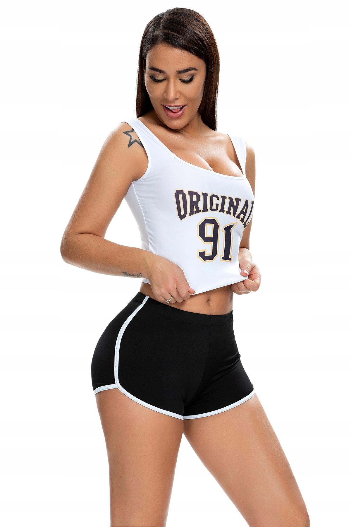 Szorty damskie sportowe wygodne spodenki czarne xl - obrazek 5