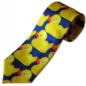 Szeroki krawat w kaczuszki kaczki standardowy himym wielokolorowy - miniatura 2