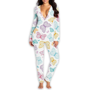 Piżama damska prezent na walentynki dla dziewczyny z klapką motyle xl - miniatura 4