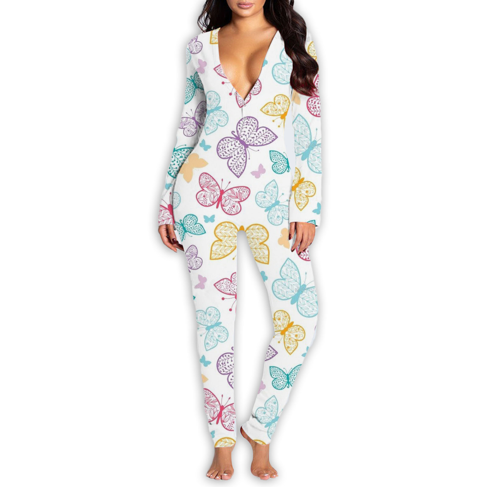 Piżama damska prezent na walentynki dla dziewczyny z klapką motyle xl - zdjęcie 4