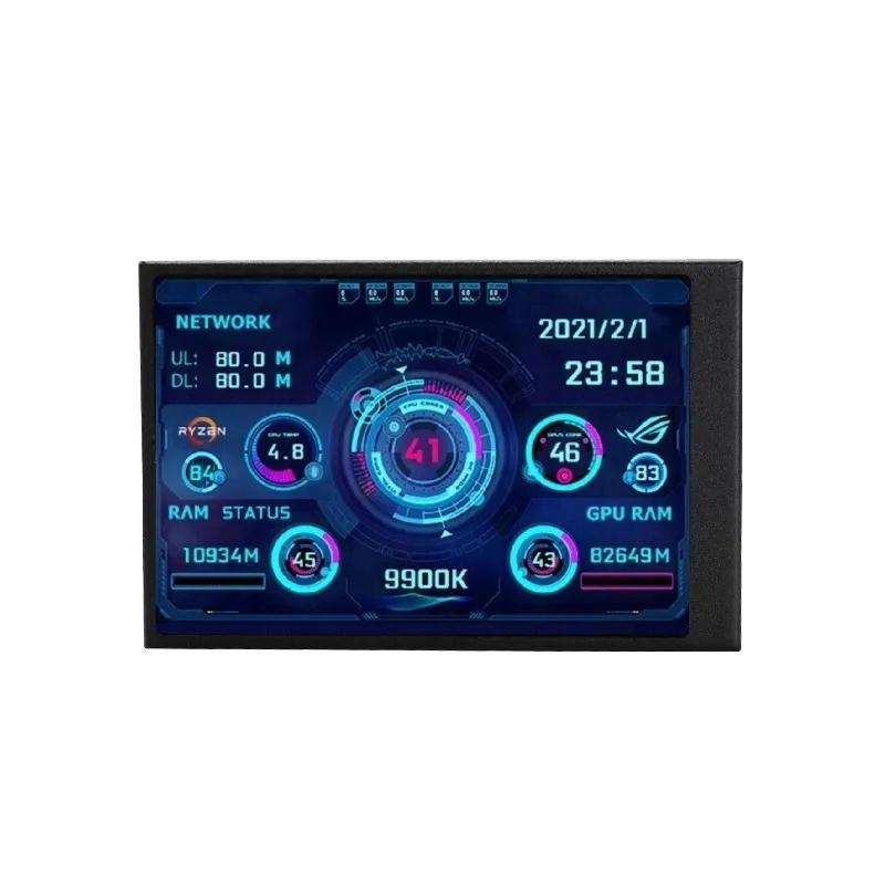Dodatkowy ekran monitor procesora temperatury parametrów ips 3.5" app usb-c - obrazek 2