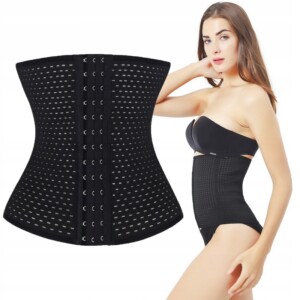 Gorset wyszczuplający modelujący czarny wyszczuplający talię brzuch roz.l