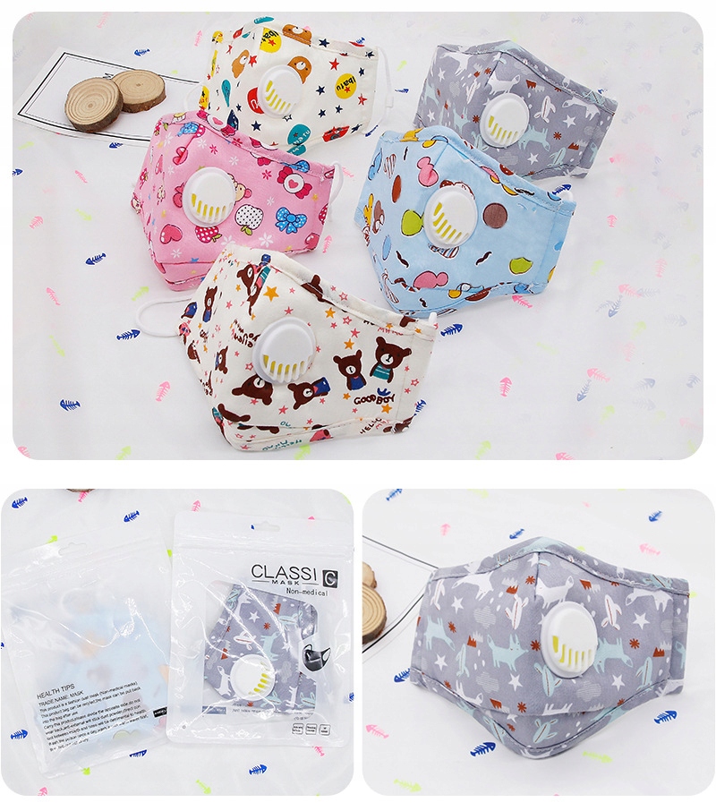 Dla dzieci maska misie +3x filtr węgiel pm 2.5 - obrazek 3