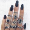 Zestaw pierścionków srebrny biżuteria prezent retro punk boho 02 11 sztuk - miniatura 8