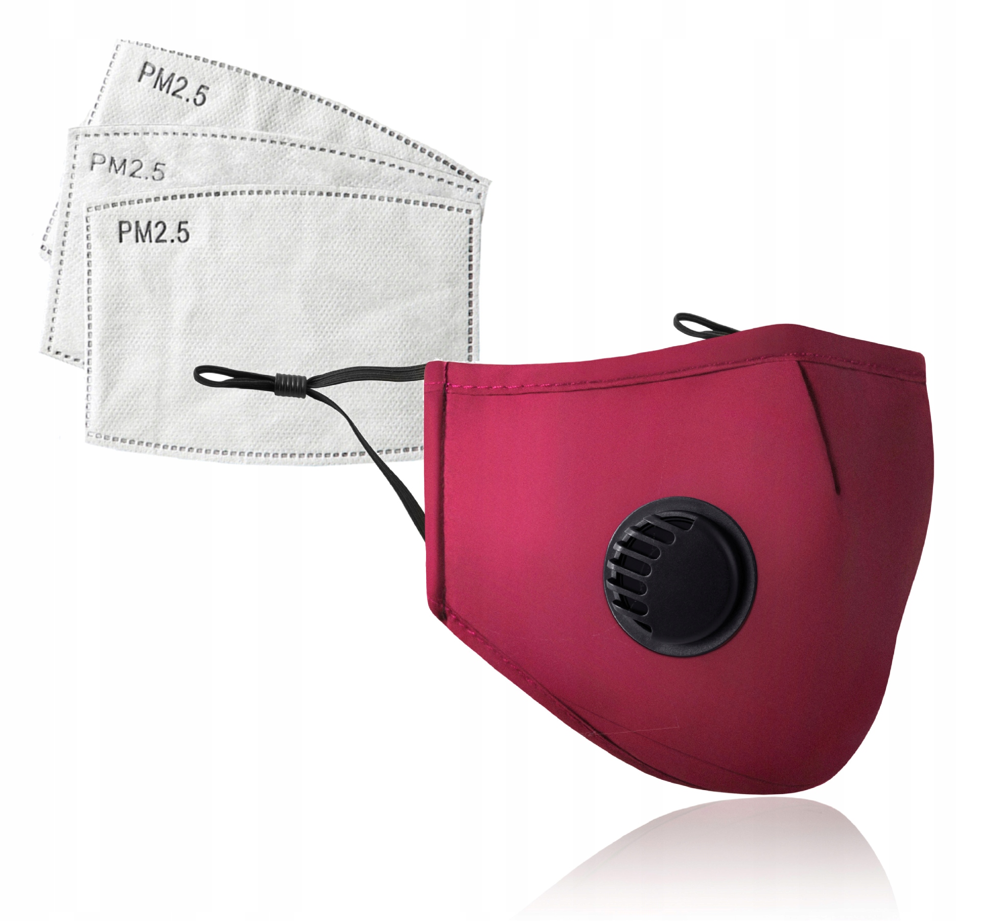 Komplet bordowa maska+ 3x filtr pm 2.5 - obrazek 2