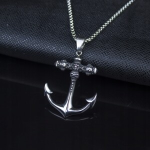 Naszyjnik srebrny rybak marynarz kotwica 313 - miniatura 11