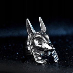 Pierścień sygnet obrączka anubis egipski 249 - miniatura 6