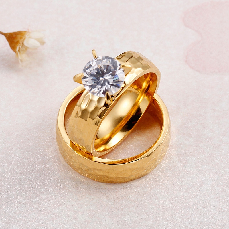 Obrączka pierścionek ślubny złoty stal biżuteria 316l r.19 eu19 us09 - obrazek 5