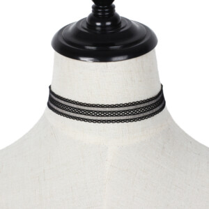 Choker koronkowy haft czarny naszyjnik gothic ch09 - miniatura 3