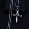 Naszyjnik srebrny stal krzyżyk krzyż modlitwa 368 - miniatura 2