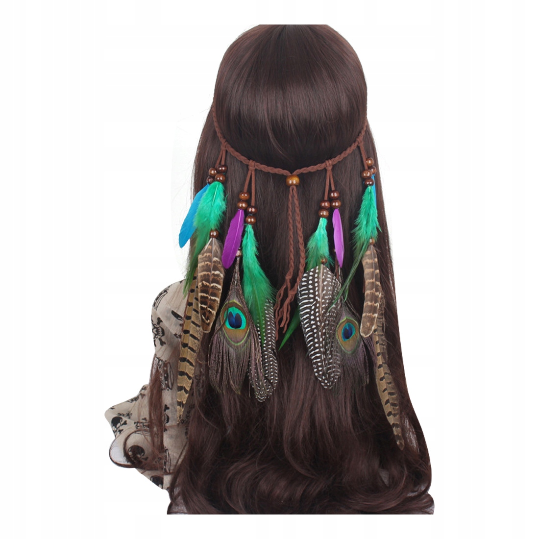 Pióropusz opaska do włosów paw piórka a4