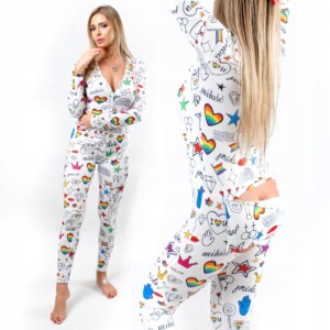 Piżama damska prezent na walentynki dla dziewczyny z klapką tęczowa lgbt xl - miniatura 1