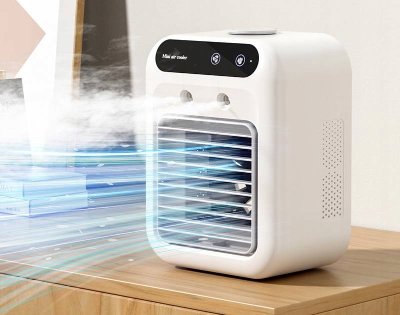 Mini klimatyzer wentylator nawilżacz 500ml powietrza 3w1 chłodzenie cichy - zdjęcie 3