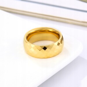 Obrączka pierścionek wolfram biżuteria wolfring złoty eu19 us9 - miniatura 5