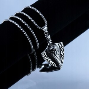 Naszyjnik srebrny stal łańcuszek cobra kobra 371 - miniatura 5