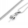 Naszyjnik srebrny stal łańcuszek dłoń palec 374 - miniatura 3