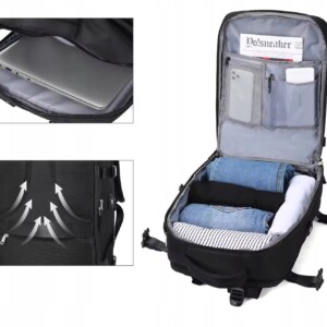 Plecak podrózny wymiar dla ryanair i wizzair bagaż podręczny usb na laptopa - miniatura 8