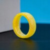 Pierścień obrączka sygnet świecący w ciemności unisex żółto-złoty fluo r.9 - miniatura 4