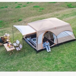 Namiot kempingowy rodzinny camping wodoodporny 7 osobowy 380x260x200 cm - miniatura 14