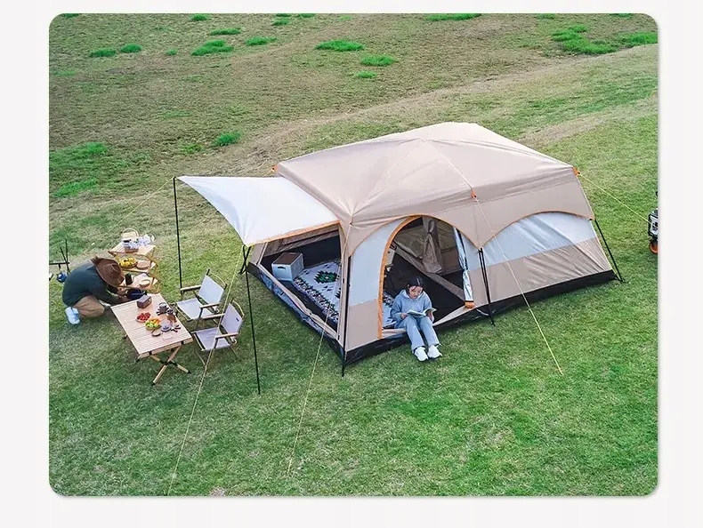 Namiot kempingowy rodzinny camping wodoodporny 7 osobowy 380x260x200 cm - zdjęcie 14