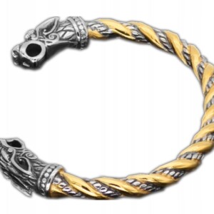 Bransoleta wikingów nordycka złoto-srebrna 435 - miniatura 1