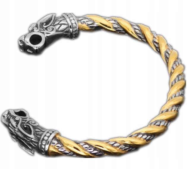 Bransoleta wikingów nordycka złoto-srebrna 435 - zdjęcie 1