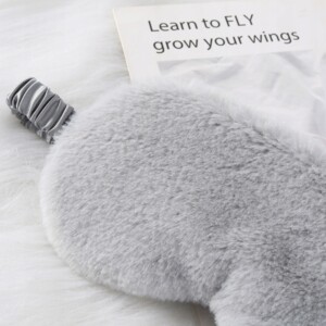 Opaska na oczy spania premium sen pluszowa różowa - miniatura 8