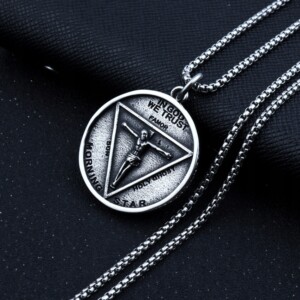 Naszyjnik srebrny łańcuszek in god we trust 323 - miniatura 6