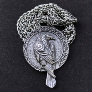 Naszyjnik wikingów kruk huginn i muninn nordic 135 - miniatura 2