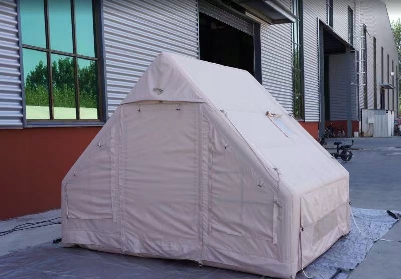 Duży namiot kempingowy pompowany 4 osobowy dmuchany pompka 6.3m2 300x210cm - zdjęcie 12