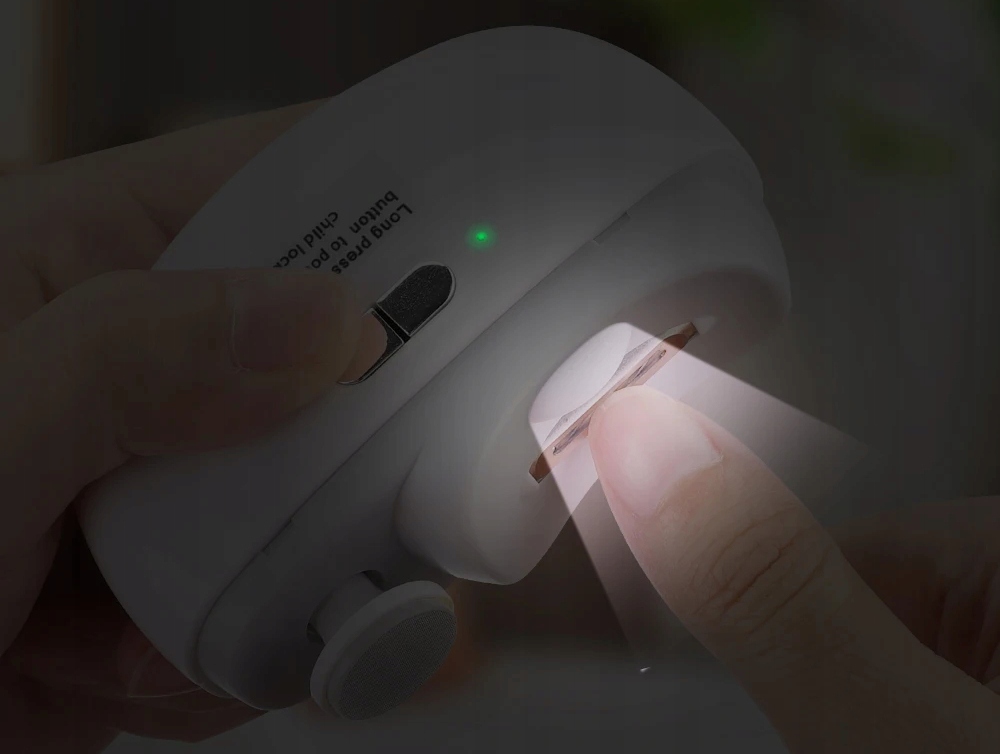 Elektryczny obcinacz do paznokci turystyczny frezarka polerka usb biała - obrazek 3