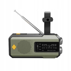 Radio awaryjne z korbką latarką dynamo usb solarne alarm sos turystyczne - miniatura 2