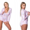 Piżama damska prezent na walentynki dla dziewczyny body fioletowe lody l - miniatura 2