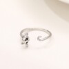 Srebrny damski pierścionek regulowany uniwersalny prezent kotek ogon uroczy - miniatura 2