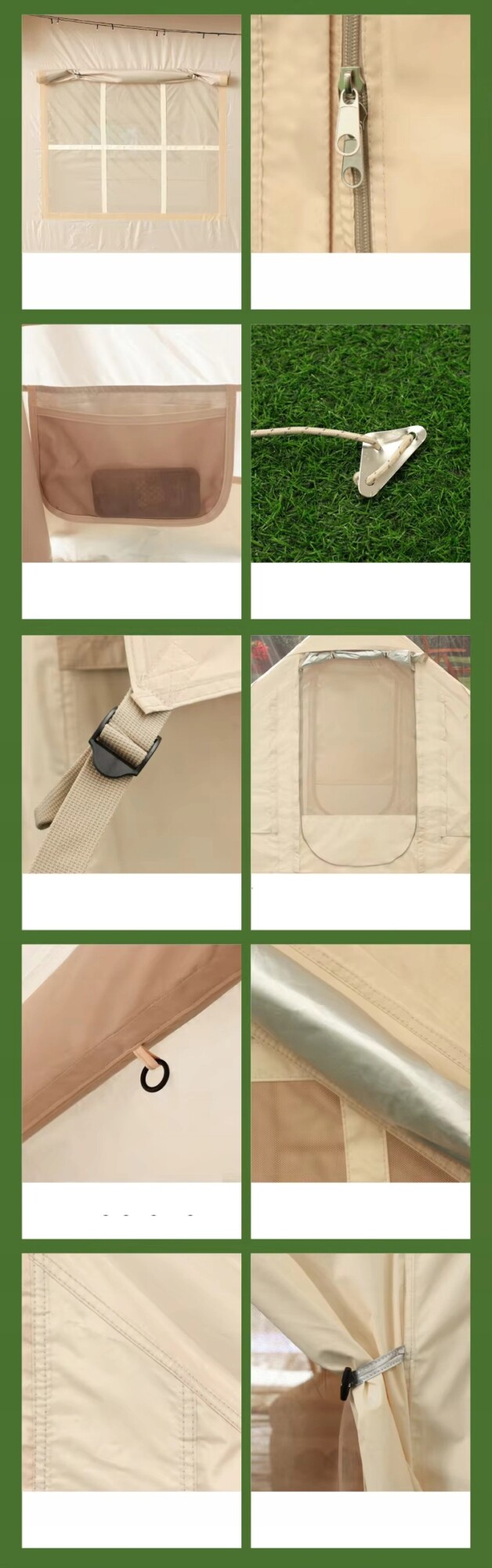 Duży namiot kempingowy pompowany 5 osobowy dmuchany pompka 8m2 320x250cm - zdjęcie 8