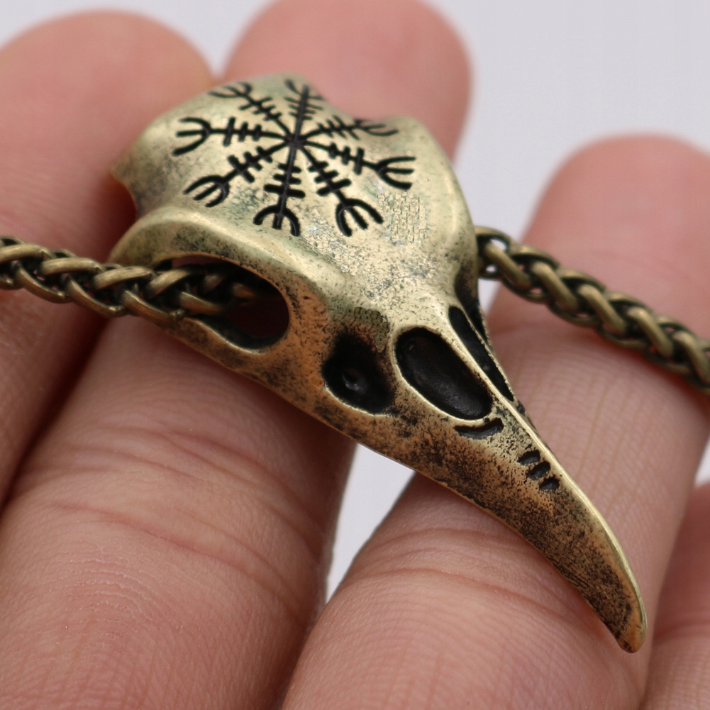 Naszyjnik czaszka kruka symbol odyna celtycki 127 - zdjęcie 3