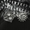 Srebrny zestaw pierścionków retro punk boho 75 - miniatura 3