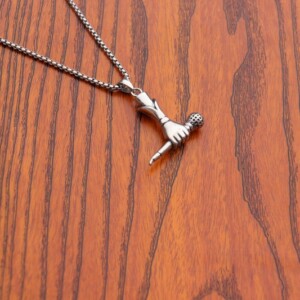 Naszyjnik srebrny mikrofon raper piosenkarka 341 - miniatura 12