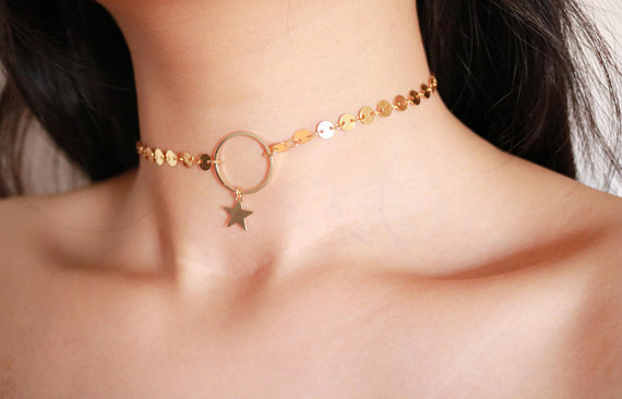 Naszyjnik choker celebrytka długa boho złoty 33 - obrazek 12