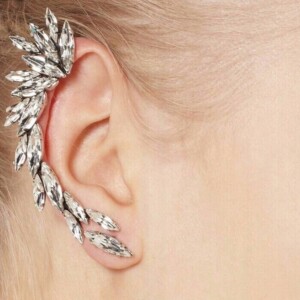 Kolczyk kryształowy z kryształów piękny na ucho klips błyszczący damski - miniatura 8