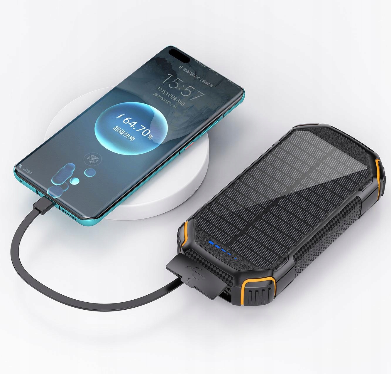 Power bank solarny 20000mah 22,5w panele słoneczne