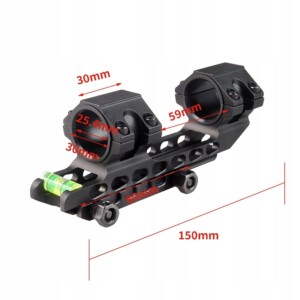 Montaż do lunety 25.4mm/30mm jednoczęściowy picatinny 20mm poziomica black - miniatura 7